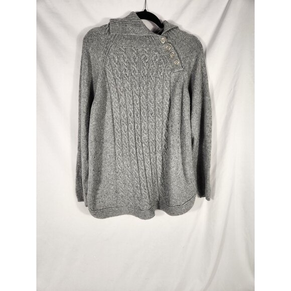 Croft & Barrow Womens Plus Sweater Soft Gray Cable Knit Old Money Us/2X - Picture 1 of 9